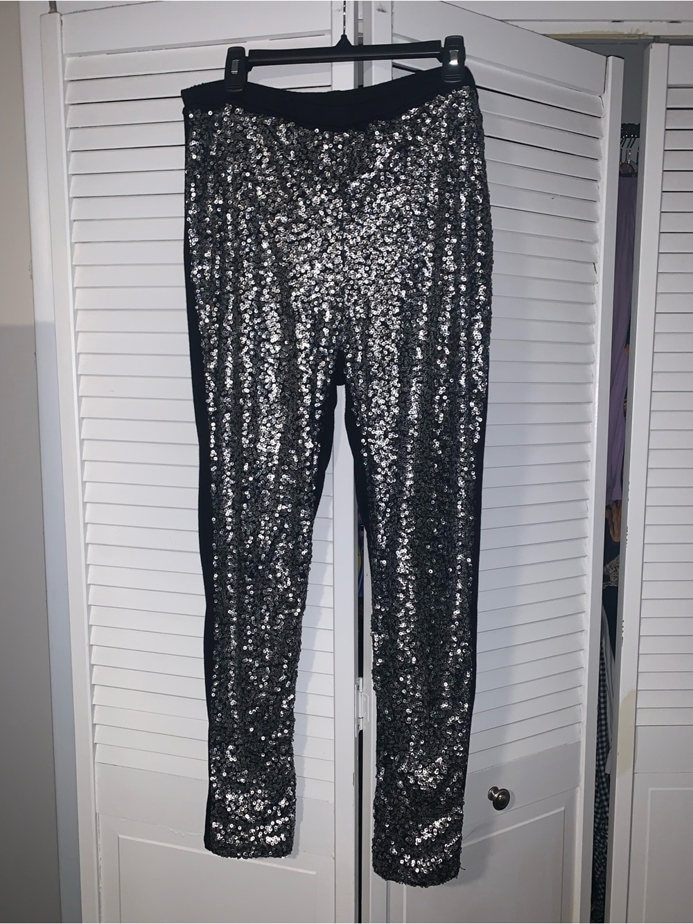 ASOS Plus Size Women’s Silver Sequin Front Leggings